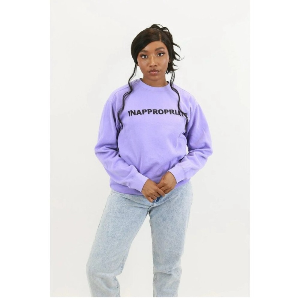 Purple Graphic “Inappropriate” Sweatshirt XS/S